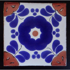 Hacienda Blue/Brown Decorative Talavera Pure White