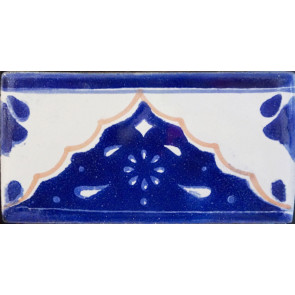 Sierra Blue/Brown Decorative Talavera Pure White Listello