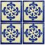 Anita Blue Decorative Talavera Blanco