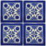 Damasco Blue Decorative Talavera Blanco