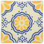 Lace Blue/Yellow Decorative Talavera Blanco
