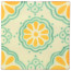 Lace Green/Yellow Decorative Talavera Blanco