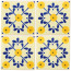 Margarite Blue/Yellow Decorative Talavera Blanco