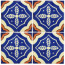 Palacio Blue/Brown Decorative Talavera Blanco