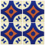Puebla Blue/Brown Decorative Talavera Blanco