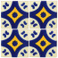 Puebla Blue/Yellow Decorative Talavera Blanco